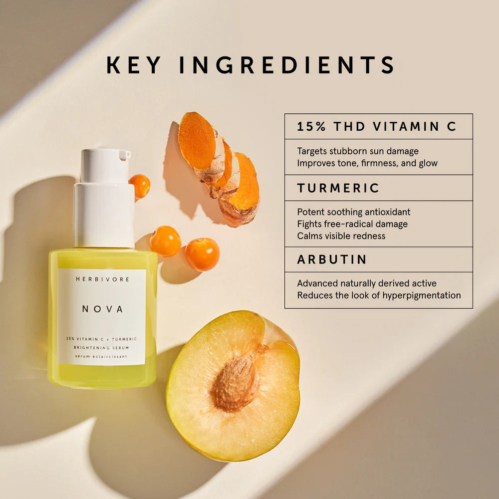 Herbivore Botanicals NOVA 15% Vitamin C + Turmeric Brightening Serum