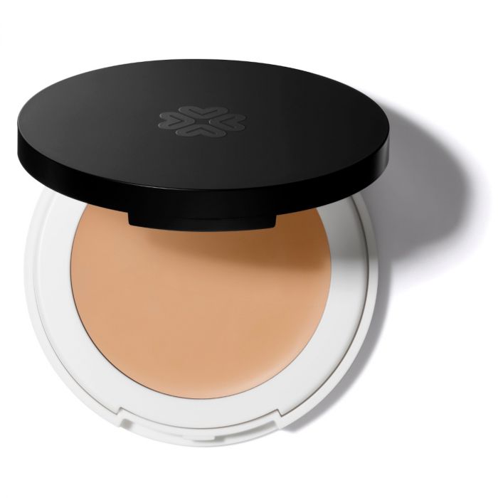 Lily Lolo Toile Cream Concealer: Vegan. Gluten Free. GMO Free. Cruelty Free. Medium with neutral undertones.