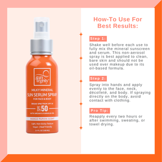 Suntegrity Milky Mineral Sun Serum Spray, Broad Spectrum SPF 50