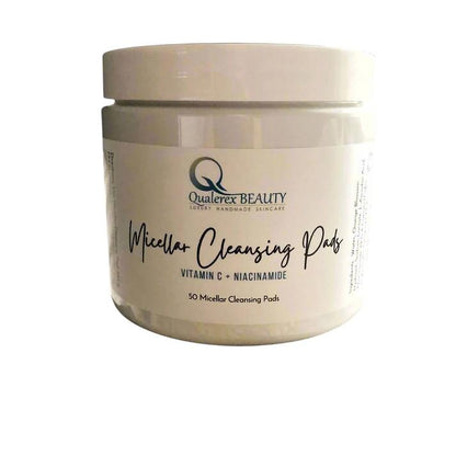 Qualerex Beauty Micellar Cleansing Pads with Vitamin C & Niacinamide • Convenient Presoaked Finger Pocket Pads