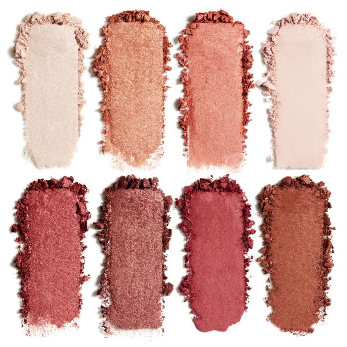 Lily Lolo On the Rocks Eye Palette: Vegan. Gluten Free. GMO Free. Cruelty Free. Inspired by the captivating colour of crystals and gemstones. 8 shades span soft neutrals, glow-infused orange hues, intense reds and pinks.